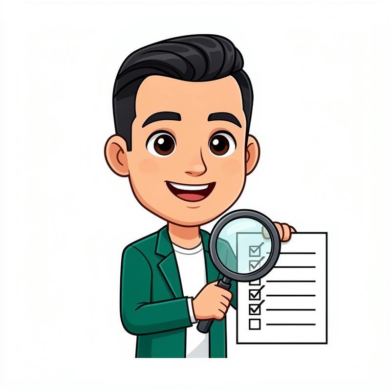 Casinody med checklista och förstoringsglas